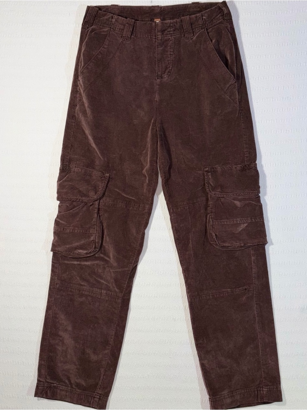 Free People Hard Crushin Plush Cargo Pants Womens Size 4 Brown Velvet Utility - Picture 3 of 14